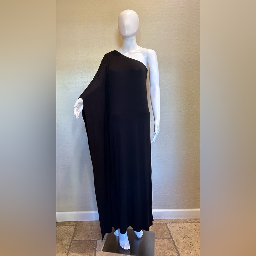 Michael Kors Black Asymmetrical One-Shoulder Cocktail Gown